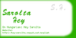 sarolta hey business card